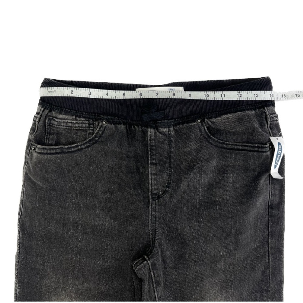 NWT Old Navy Karate Rib Knit Waist Washed Black Pull On Jeans Kids Boys XL 14-16 - Picture 5 of 14